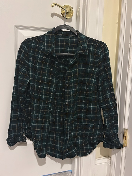 Old Navy Tops - Women’s Old Navy Dark Green Plaid Button-Up Shirt